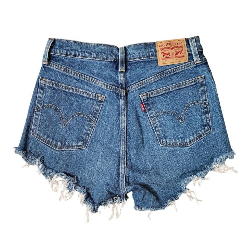 LEVI'S 501 Cut Off Shorts High Rise denim shorts Festival Shorts 27